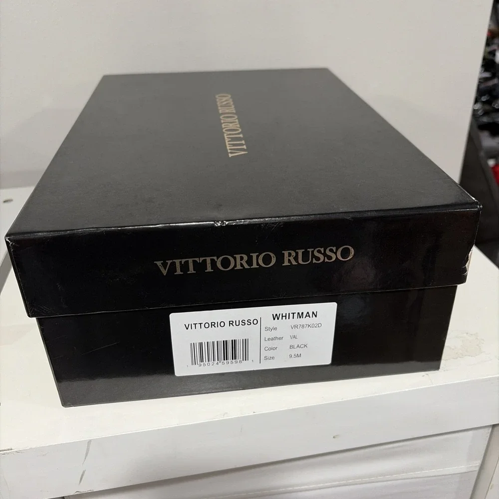 Vittorio Russo Whitman Chukka Boots Mens 9.5 Black Lace Up Shoes New In Box NIB